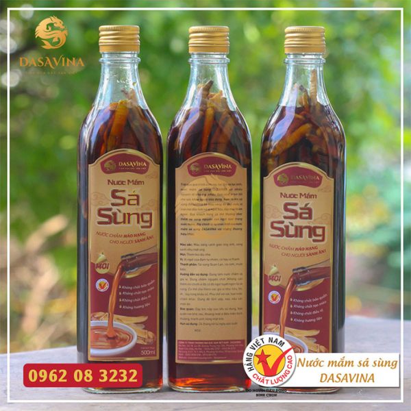 Nước mắm sá sùng DASAVINA được thực khách yêu thích vì có thể thưởng thức được sá sùng nguyên con khi sử dụng vị mắm này